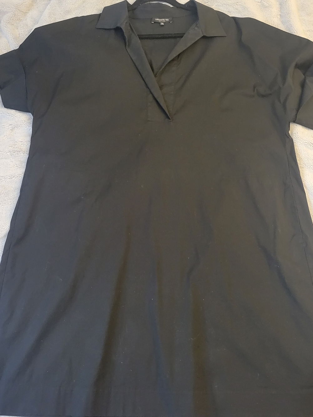 Lafayette 148 New York Black Collared Poplin Dress
